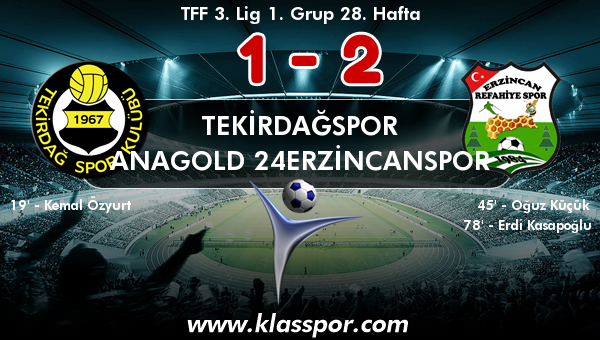 Tekirdağspor 1 - Anagold 24Erzincanspor 2