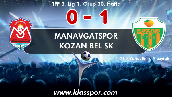 Manavgatspor 0 - Kozan Bel.SK 1