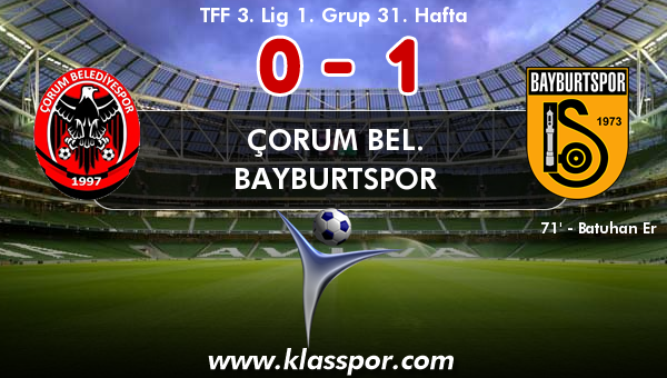 Çorum Bel. 0 - Bayburtspor 1