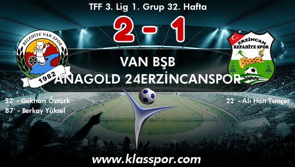 Van BŞB 2 - Anagold 24Erzincanspor 1