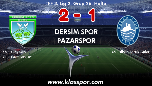 Dersim Spor 2 - Pazarspor 1