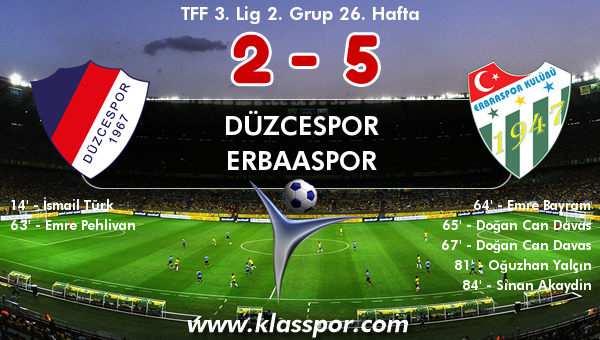 Düzcespor 2 - Erbaaspor 5