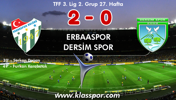 Erbaaspor 2 - Dersim Spor 0