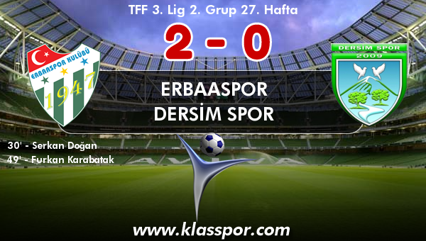 Erbaaspor 2 - Dersim Spor 0
