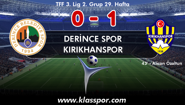 Derince Spor 0 - Kırıkhanspor 1