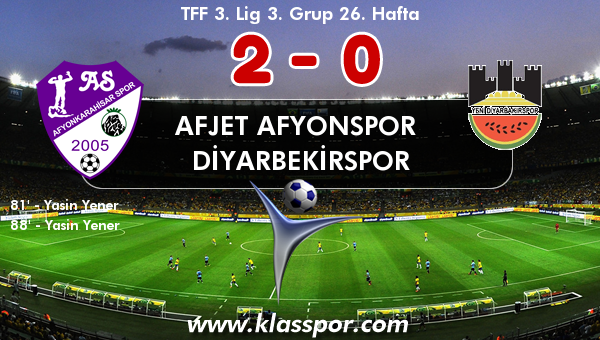 Afjet Afyonspor  2 - Diyarbekirspor 0