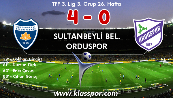 Sultanbeyli Bel. 4 - Orduspor 0