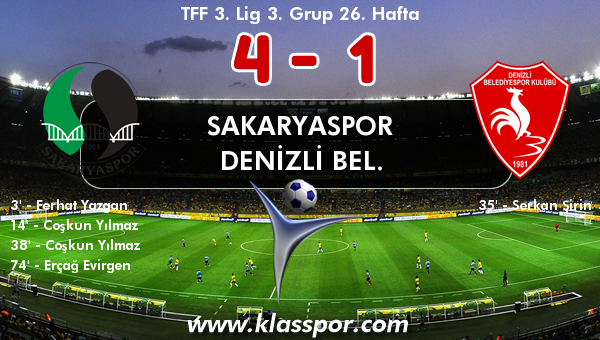 Sakaryaspor 4 - Denizli Bel. 1