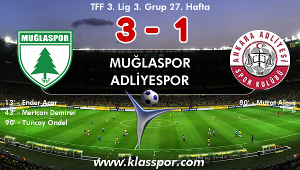 Muğlaspor 3 - Adliyespor 1