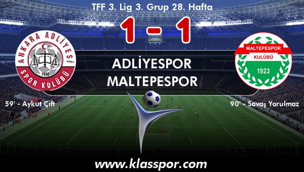 Adliyespor 1 - Maltepespor 1