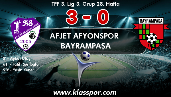 Afjet Afyonspor  3 - Bayrampaşa 0