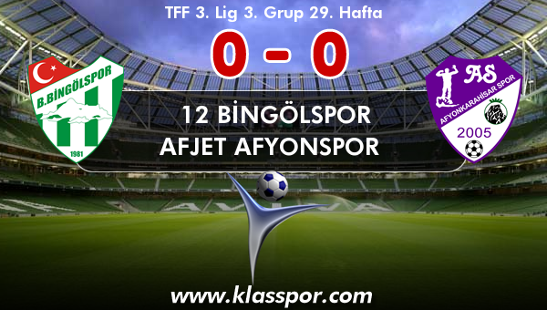 12 Bingölspor 0 - Afjet Afyonspor  0