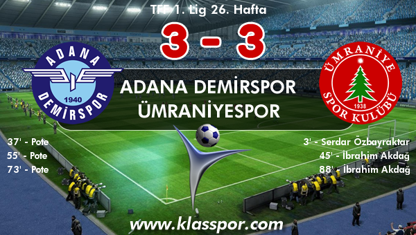 Adana Demirspor 3 - Ümraniyespor 3