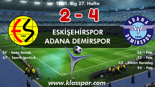 Eskişehirspor 2 - Adana Demirspor 4