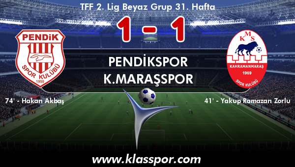 Pendikspor 1 - K.Maraşspor 1