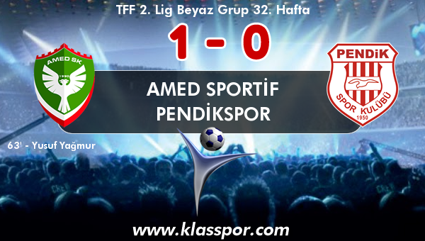 Amed Sportif 1 - Pendikspor 0
