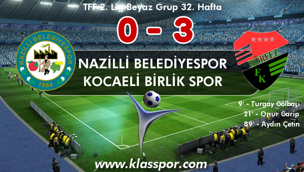 Nazilli Belediyespor 0 - Kocaeli Birlik Spor 3