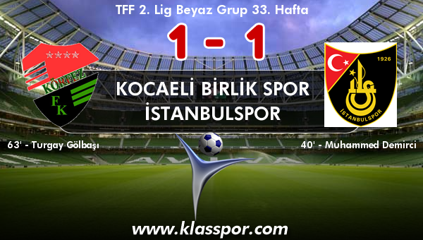 Kocaeli Birlik Spor 1 - İstanbulspor 1