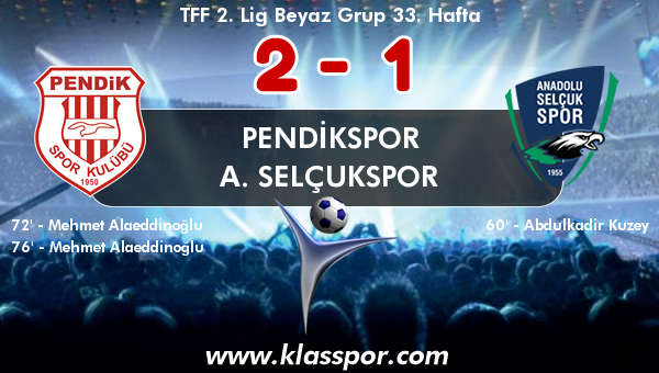 Pendikspor 2 - A. Selçukspor 1