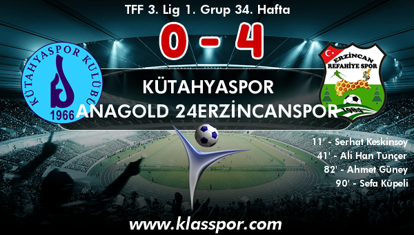 Kütahyaspor 0 - Anagold 24Erzincanspor 4