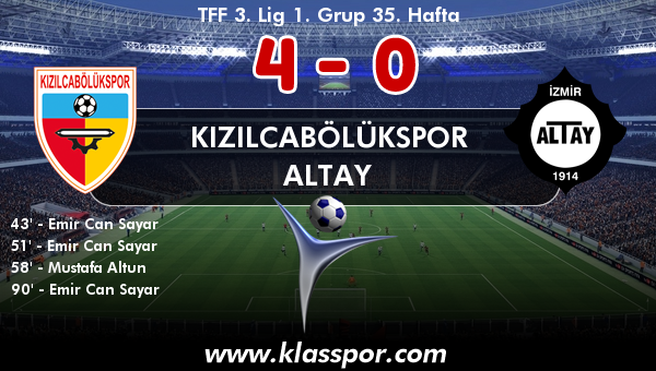 Kızılcabölükspor 4 - Altay 0