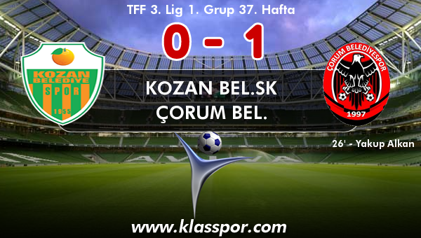 Kozan Bel.SK 0 - Çorum Bel. 1