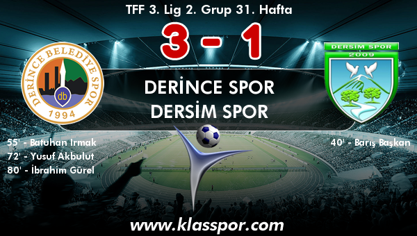 Derince Spor 3 - Dersim Spor 1