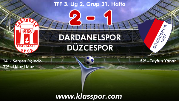 Dardanelspor 2 - Düzcespor 1