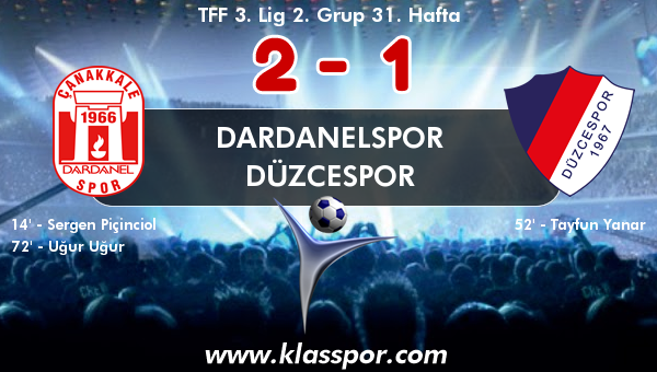 Dardanelspor 2 - Düzcespor 1