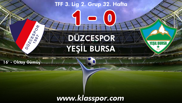 Düzcespor 1 - Yeşil Bursa 0