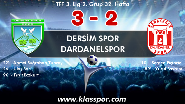 Dersim Spor 3 - Dardanelspor 2