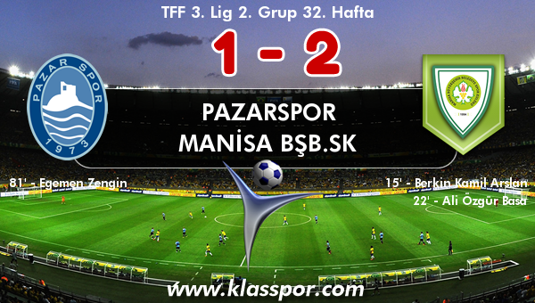 Pazarspor 1 - Manisa BŞB.SK 2