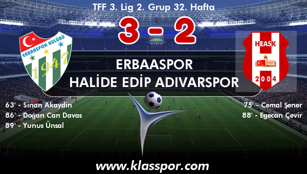 Erbaaspor 3 - Halide Edip Adıvarspor 2