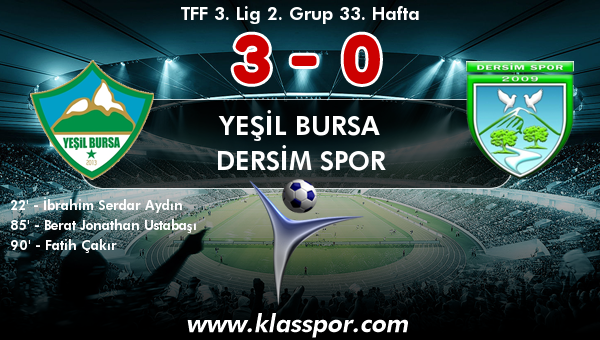 Yeşil Bursa 3 - Dersim Spor 0