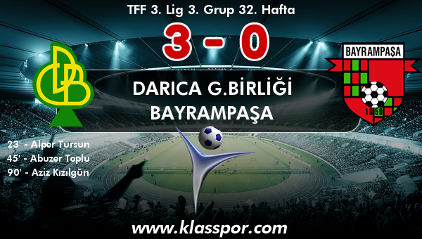 Darıca G.Birliği 3 - Bayrampaşa 0