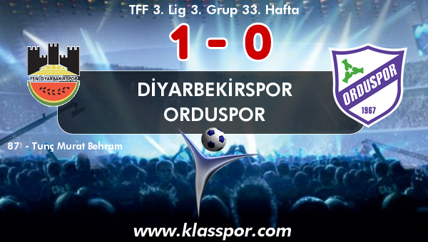 Diyarbekirspor 1 - Orduspor 0