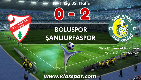 Boluspor 0 - Şanlıurfaspor 2