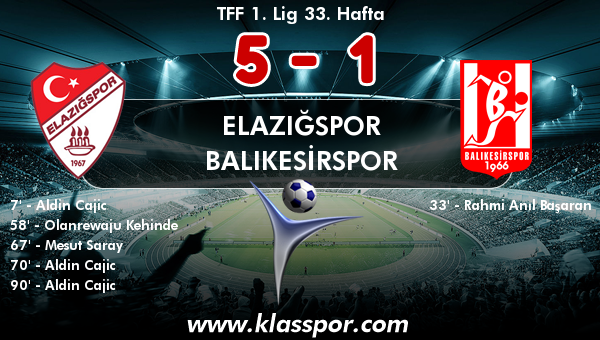 Elazığspor 5 - Balıkesirspor 1