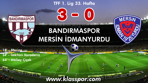 Bandırmaspor 3 - Mersin İdmanyurdu 0