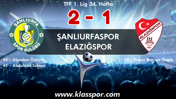 Şanlıurfaspor 2 - Elazığspor 1