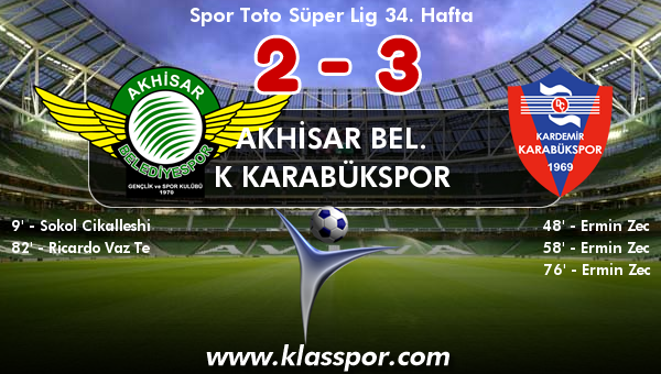 Akhisar Bel. 2 - K Karabükspor 3