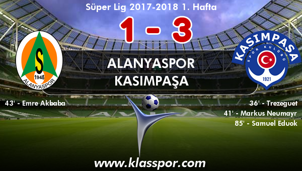 Alanyaspor 1 - Kasımpaşa 3