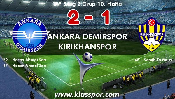 Ankara Demirspor 2 - Kırıkhanspor 1