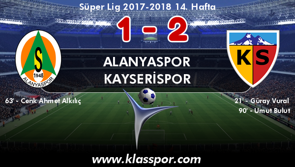 Alanyaspor 1 - Kayserispor 2