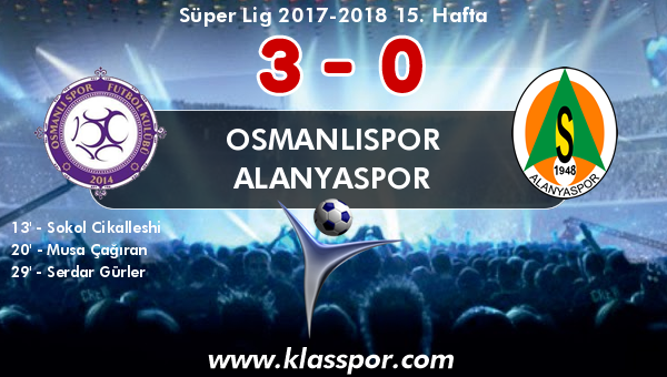 Osmanlıspor 3 - Alanyaspor 0