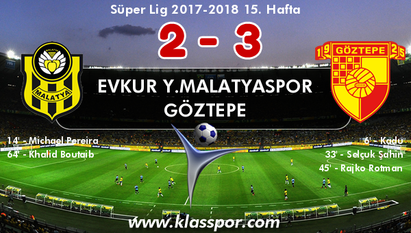 Evkur Y.Malatyaspor 2 - Göztepe 3