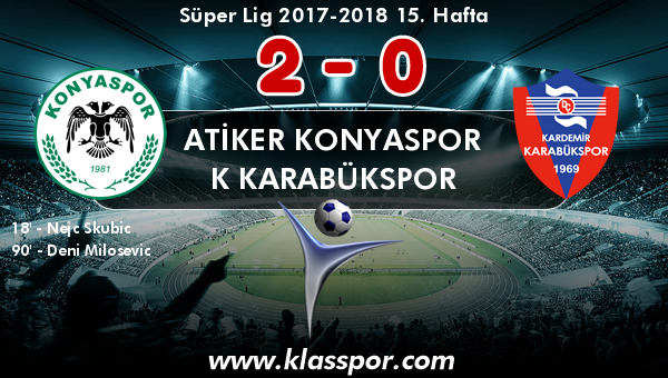 Atiker Konyaspor 2 - K Karabükspor 0