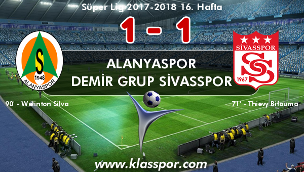Alanyaspor 1 - Demir Grup Sivasspor 1