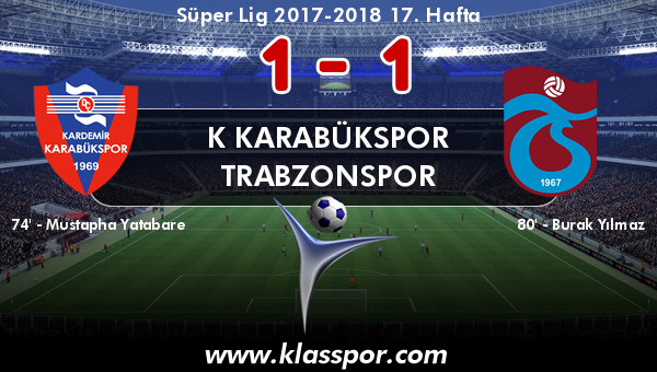 K Karabükspor 1 - Trabzonspor 1