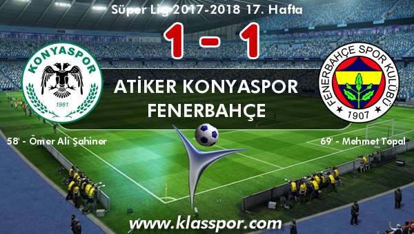 Atiker Konyaspor 1 - Fenerbahçe 1